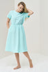 Image 5 of Bridesmaid linen dress with short sleeves and shrunk waist Myra from Baltic Linen